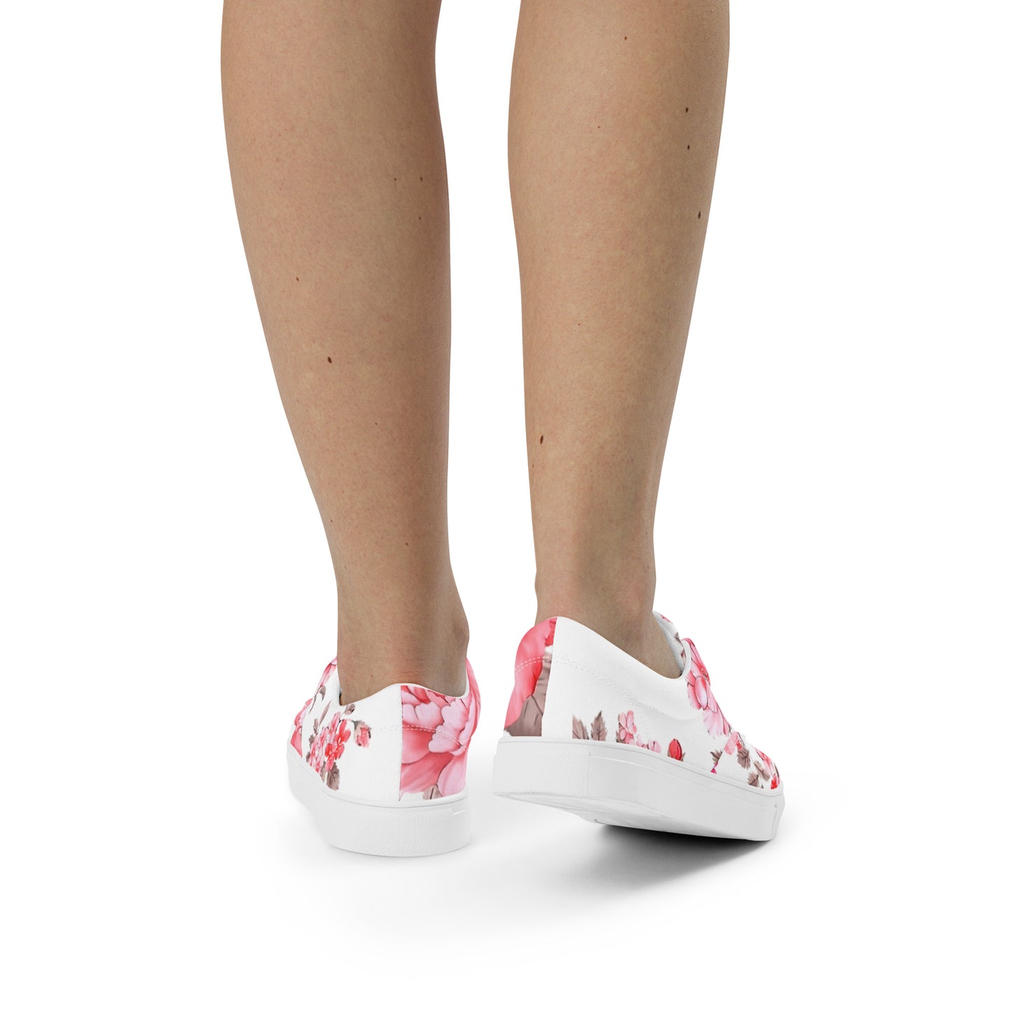 Pink Flower Women’s lace-up canvas shoes