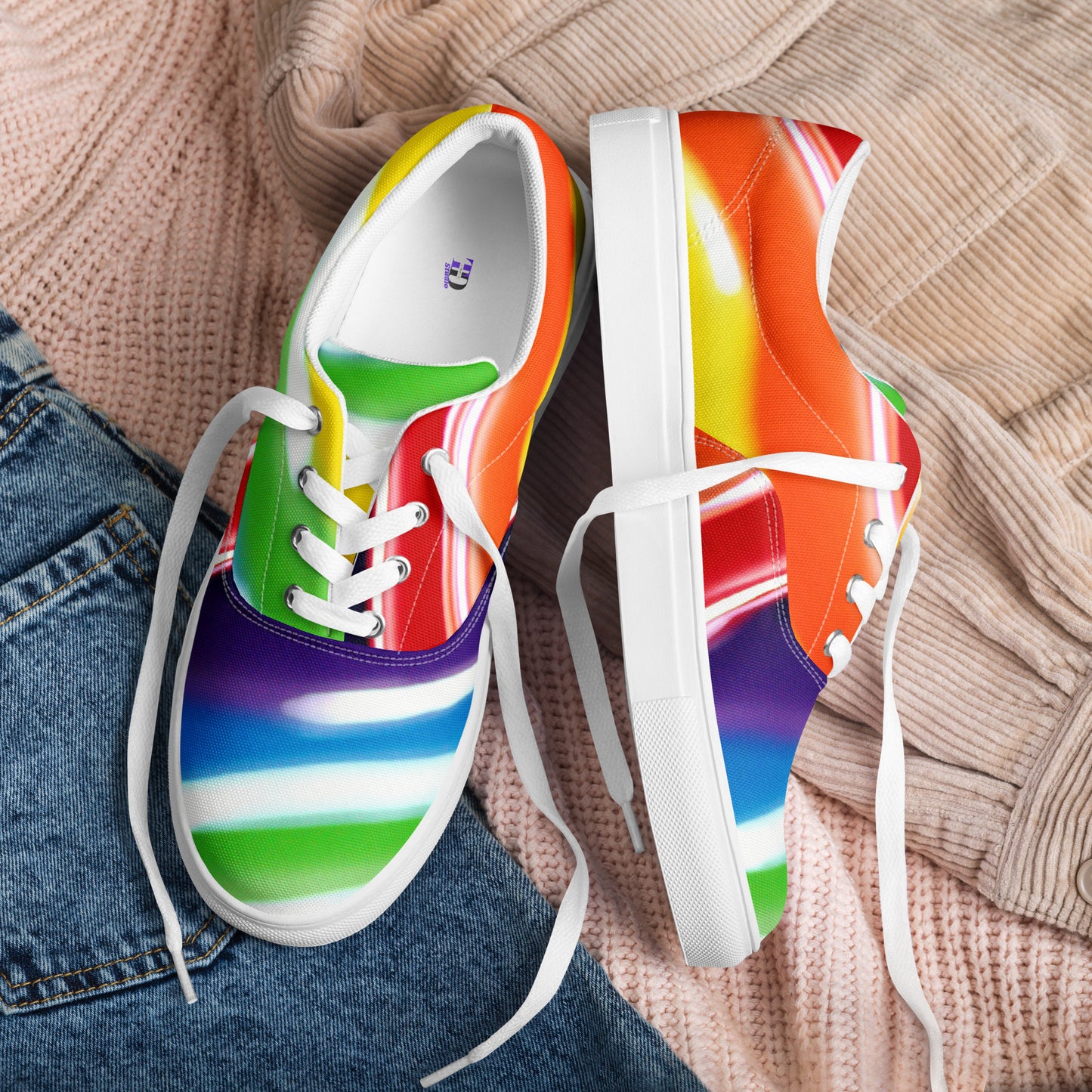 Multicolor Women’s lace-up canvas shoes